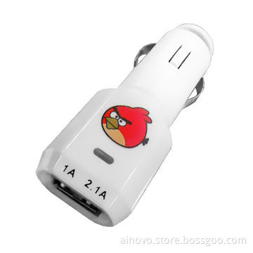 Car USB charger for mobile phones, 5V/2A portable